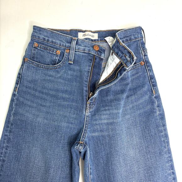 Madewell Slim Wide Leg Crop Crownridge Wash Raw Hem Edition 25 - Picture 6 of 8